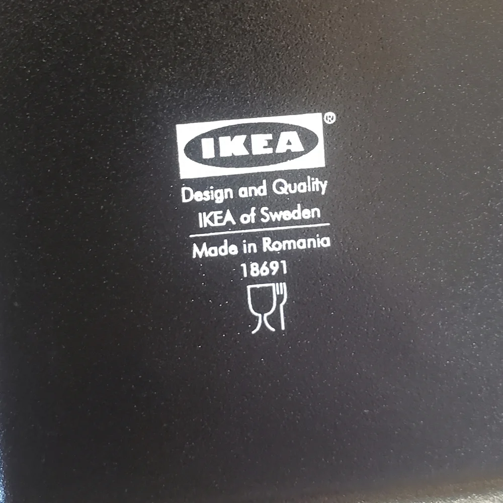 Ikea Square Black Ceramic Plate
